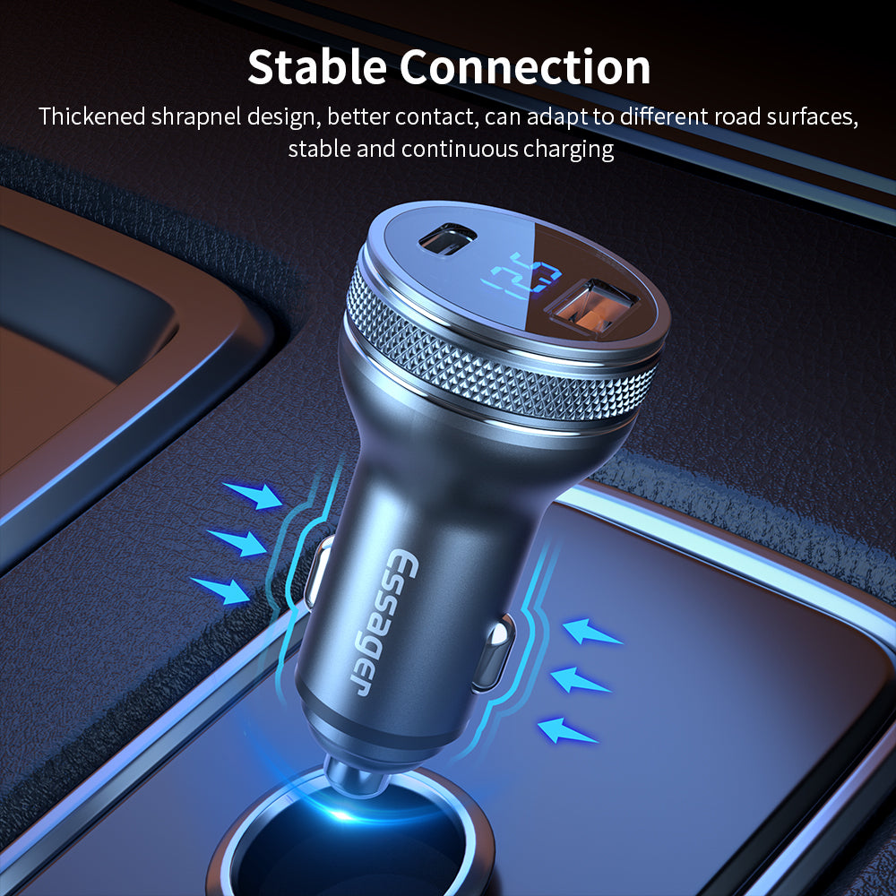 ESSAGER QC3.0 36W nabíječka do auta USB-C s napájením PD3.0 3.0 USB nabíječka do auta typu C ESSAGER QC3.0 36W nabíječka do auta USB-C s napájením PD3.0 3.0 USB nabíječka do auta typu C